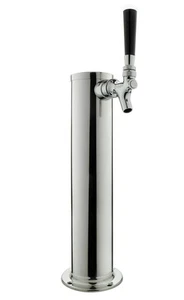 Kegco DT145-1S-ASC 14" Polished Stainless 1-Tap Tower - All Stainless Contact - Picture 1 of 7