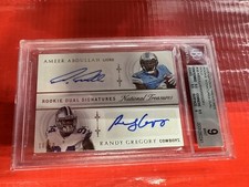 2015 NATIONAL TREASURES AMEER ABDULLAH/RANDY GREGORY DUAL RC AUTO 10/10 BGS 9 MT