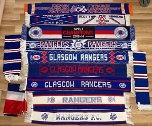 LOT Of 11 scarves + flag Glasgow Rangers RARE scarf schal sciarpa No Shirt