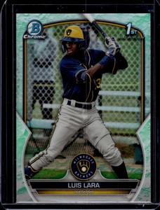 2023 Bowman Chrome Luis Lara BREWERS #BCP-100 1st Lunar Glow Refractor