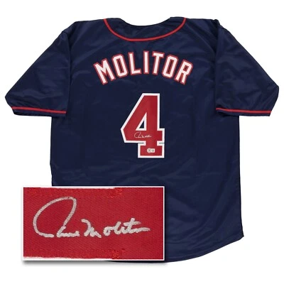 Paul Molitor Signed Jersey (Beckett) Minnesota Twins Navy Blue Custom Baseball - Image 1 of 4