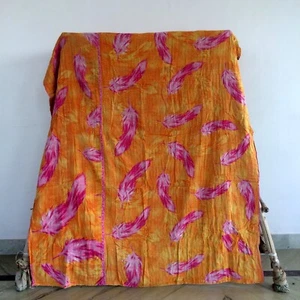 Traditional Vintage Kantha Twin Quilt Blanket Boho Adults Bedding Ralli 1 Pc - Picture 1 of 2