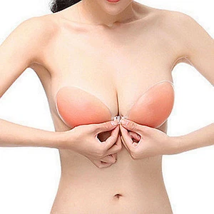 Lady Strapless Self adhesive Lift Push Up Bride dress Wedding Party Silicone Bra - Imagen 1 de 6