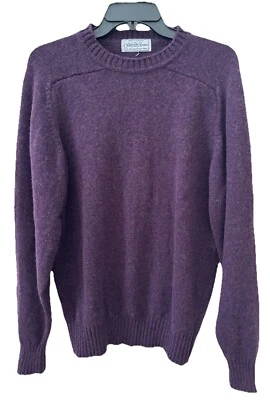 Suéter para mujer Saks Fifth Avenue 100 % lana cuello redondo M púrpura manga larga Foto 1 de 4