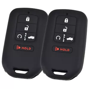 2Pcs Silicone Key Cover Remote Case For Honda Civic Accord CR-V HR-V Pilot Fit - Picture 1 of 6
