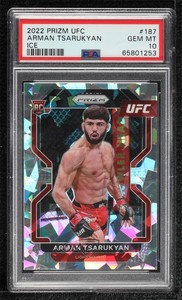 2022 Panini Prizm UFC Ice Prizm Arman Tsarukyan #187 PSA 10 GEM MT Rookie RC