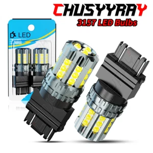 3156 3157 4157 LED Backup Reverse Light Bulbs 6000K Xenon White Bright 2x - Picture 1 of 12