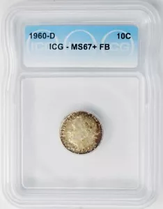 1960-D Roosevelt Dime 10c MS67+ FB ICG 943533-25 - Bild 1 von 4