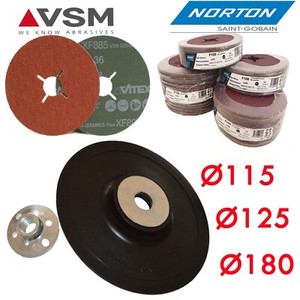 M14 Flex Teller Stützteller  FIBERSCHEIBEN SCHLEIFSCHEIBE VSM Keramik NORTON