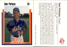 Sam Perlozzo Signed 1989 Kahn's New York Mets  Card New York Mets Auto AU
