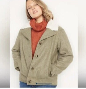 New Old Navy 4x Soft-Brushed Sherpa-Trim Jacket for Women - Picture 1 of 7
