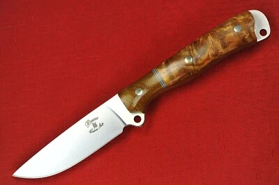 Busse Custom Mini Mean Street .15" Satin INFI Blade, G-rexed Buckeye Burl Wood Foto 1 de 4