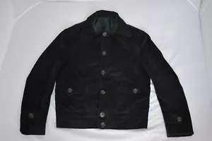 Thom Sweeney Verde Gamuza Pana Botón Bomber Chaqueta Abrigo Para Hombres 48 Pequeño S - Imagen 1 de 19