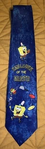 VTG Spongebob Square Pants Employee of the Month Blue Neck Tie Korea 2002 RARE - Picture 1 of 5