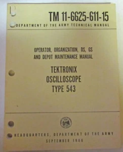 1966 TM 11-6625-611-15 Operator DS, GS Depot Maint Manual Oscilloscope 543 - Picture 1 of 3