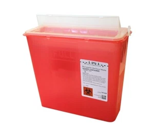 Contenedor de eliminación de objetos punzocortantes para habitación de pacientes rojo 5 cuartos - Imagen 1 de 1
