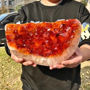 14.08LB Rare natural yellow crystal cluster flower yellow crystal block repair - Picture 1 of 14