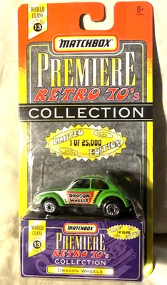 Matchbox 1997 ruedas dragon verdes VW Premiere Collection serie 13 retro años 70 Foto 1 de 4
