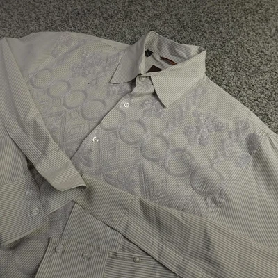 Roar Shirt Mens 2XL Beige Embroidered Long Sleeve Button Up Western Cowboy Rodeo - Image 1 of 4