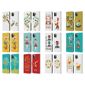 HEAD CASE DESIGNS 12 DAYS OF CHRISTMAS LEATHER BOOK CASE FOR APPLE iPHONE PHONES - Picture 1 of 16