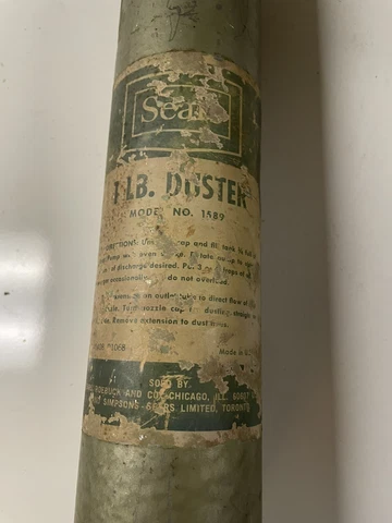 Antique Sears Plant Duster 1lb vintage garden tool green hand pump Cover