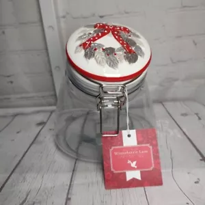 Glaskanister mit Bügel und Abzugsdeckel Anlehnglas Weihnachtskranz Neu mit Etikett - Bild 1 von 8