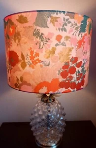 *RARE*HANDMADE LAMPSHADE liberty fabric 60s 70s vintage style. 40cm - Picture 1 of 6
