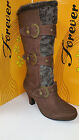 Women's Forever Link Maggie 78 High Brown Boots Multiple Sizes Brand New
