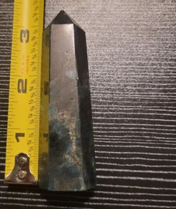 ~ Beautiful Deep Blue Apatite Obelisk Point Stone Wicca Pagan 3.5" - Picture 1 of 4