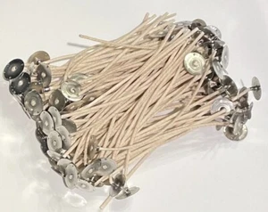 25 Stück Original CD Kerzendochte - 6 Zoll - pflanzliches Wachs grundiert & tabbed - USA STOLZ - Bild 1 von 3