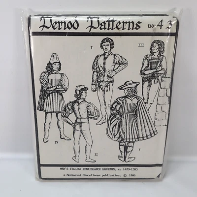 Men's Italian Renaissance Garments 1420-1500 sizes 36-48 Period Patterns #43 - Image 1 of 2