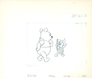Winnie the Pooh Disney Original Production Animation Drawing 1977 Washer pd3 - Picture 1 of 1