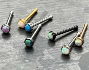 1 Stück Opal Set Nasenstecker Knochenring 316L Chirurgenstahl Körperschmuck - Bild 1 von 9