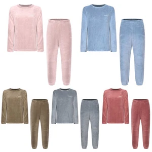 Womens Homewear Warmth Loungewear Round Neck Pajamas Set Long Sleeve Outfits - Foto 1 di 69