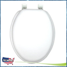 Ginsey Elongated Closed Front Soft Toilet Seat Padded Vinyl Standard White