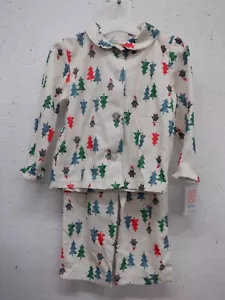 GIRLS 12 MONTHS JUST ONE YOU 2 PC PAJAMAS PENGUIN TREES CHRISTMAS NEW #21846 - Picture 1 of 2