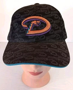 VINTAGE Arizona Diamondbacks Baseballmütze Einheitsgröße Klettverschluss Allover-Druck - Bild 1 von 7