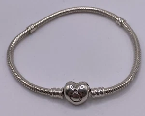 Auténtico Pandora S925 ALE Corazón Cierre Serpiente Pulsera 7 1/2” #590719 - Imagen 1 de 5