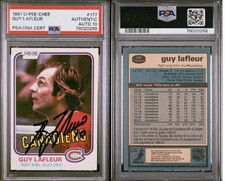 1981-82 O-Pee-Chee #177 signed Guy Lafleur Canadiens PSA/DNA auto Grade 10