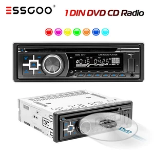 ESSGOO 1 DIN DVD CD Car Stereo Radio MP3 Player Bluetooth FM USB SD AUX In-dash - Picture 1 of 12