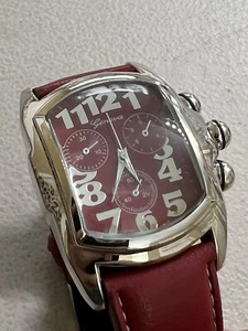 Geneva Herrenuhr mit rotem Lederband, neu - Bild 1 von 5