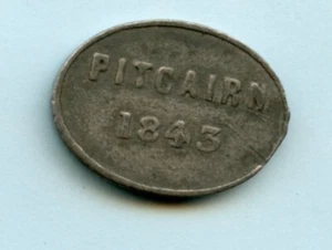 PITCAIRN FREE CHURCH CHURCH SCOTTISH COMMUNION TOKEN table 1843 - Picture 1 of 2