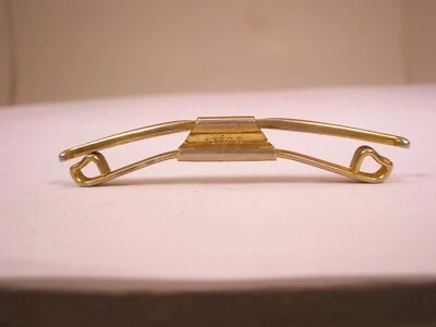 1-13/16" Gold Tone Thin Design Flared Ends Vintage SWANK Collar Bar L195 - Image 1 of 4