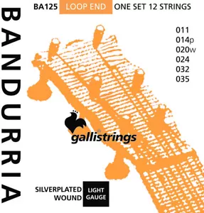 Galli BA125 Bandurria Cuerdas, Conjunto De 12 Fabricado En Italia 011 035 - Imagen 1 de 1