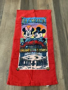 Disney Lover Florida Mickey & Minnie Red Tea Hand  Towel 100% Cotton 13" x 36" - Picture 1 of 7