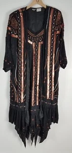 Vintage Judith Ann Creations Sz. M Sequin & Silk Long Length Jacket & Dress Set - Picture 1 of 12