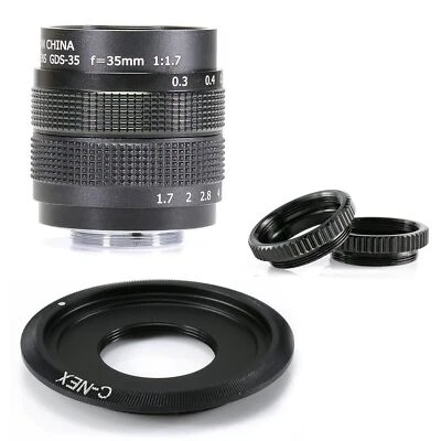 35mm F/1.7 C mount 2/3" CCTV lens for Camera NEX-5 3 5N C3 7 A6000 a6300 a5000 - Image 1 of 4