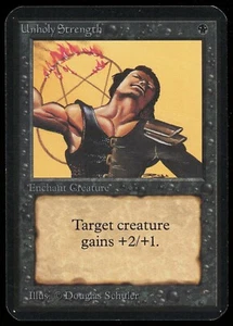 1993 MTG Magic the Gathering Card Alpha Unholy Strength Raw NM Gaming Card TCG - Picture 1 of 2