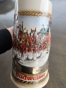 Vintage Staffel Stoneware West Germany Budweiser Clydesdale Beer Stein Mug - Picture 1 of 6