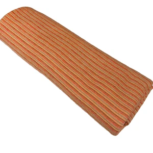 Vintage Retro Double Knit Fabric Material Orange Stripes 60s 70s - Picture 1 of 7